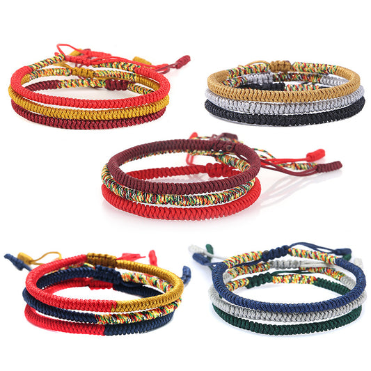 Handmade Braided Knot Bracelet Red String Literary Style Bracelet Ethnic Wind Red String